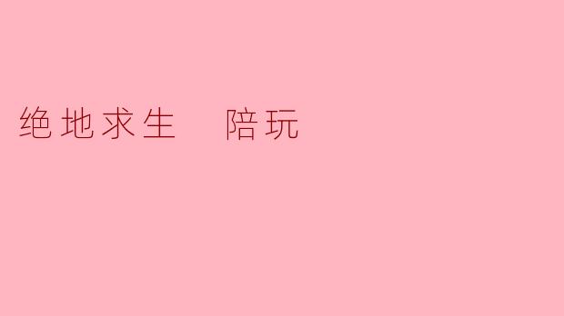 绝地求生 陪玩